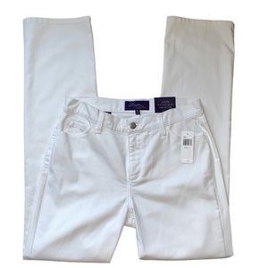 NYDJ White Straight Leg Jeans, NWT, Size 8
